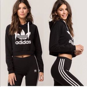 Adidas original trefoil cropped hoodie